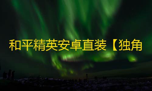 和平精英安卓直装【独角兽直装】辅助